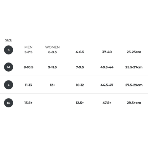 unisex size chart